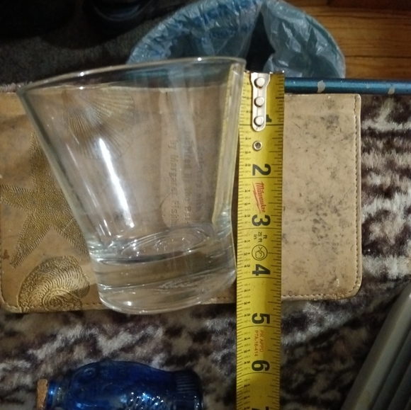 CROWN ROYAL 7 Oz ROCKS GLASS Italy Crown & Pillow on Bottom Slanted Sides - Picture 3 of 4